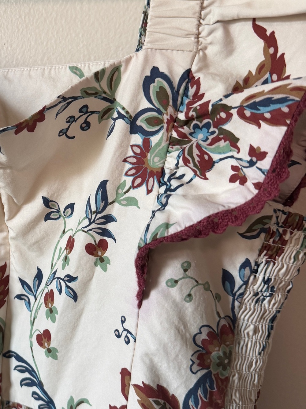 Tuckernuck Nora Dress terracotta chintz floral print ruffle sleeve midi sz M - Picture 8 of 9